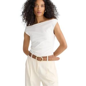 J. Crew White Off-Shoulder Tank Top